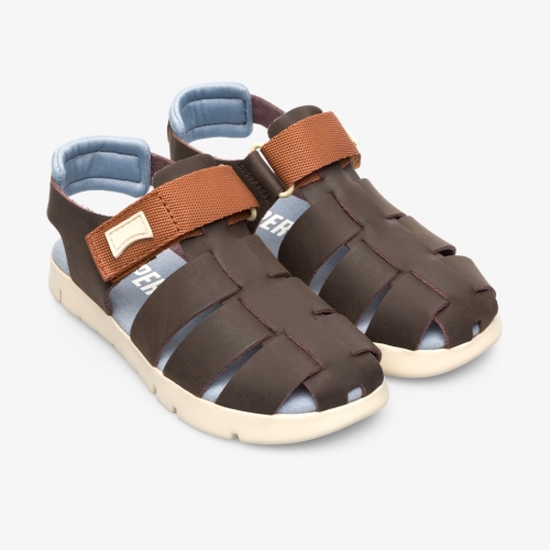 Discount Camper Mira Kids Sandals US-98965 Dark Brown